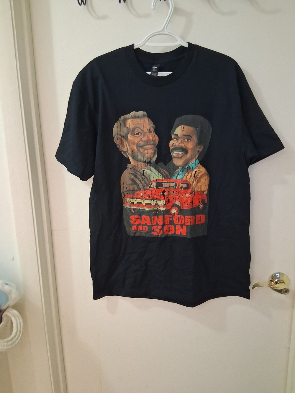 Gildan Black Sanford and Son Graphic Tee with Red Print - Picture 2 of 4